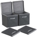 Pearl 2er-Set Aufbewahrungsboxen mit Deckel, faltbar, 31x31x31 cm, schwarz