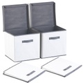 Pearl 2er-Set Aufbewahrungsboxen mit Deckel, faltbar, 31x31x31 cm, weiss