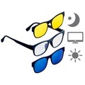 Pearl 3in1-Bildschirm-Brille mit magnetischem Sonnen- und Nachtsicht-Aufsatz