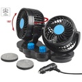 Lescars Kfz-Doppel-Ventilator für 12-V-Anschluss, mit 2 Stufen, 6,5 Watt