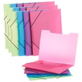 General Office, General Office 16er-Set Eckspanner-Einschlagmappen mit Gummizug, Kunststoff, 4 Farben
