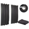 Carlo Milano 2er-Set Verdunkelungs-Vorhänge, 4-cm-Ösen, 145 x 245 cm, schwarz