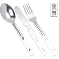 Semptec, Semptec Urban Survival Technology 3-teiliges Edelstahl-Camping-Besteck-Set mit Gabel, Löffel & Messer