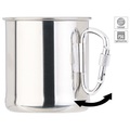 Semptec Urban Survival Technology Leichter Edelstahl-Becher mit klappbarem Karabiner-Henkel, 250 ml