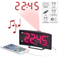 Auvisio, auvisio Projektions-Radiowecker mit Curved-Display, Dual-Alarm & USB-Ladeport