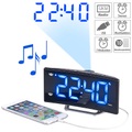 Auvisio, auvisio Projektions-Radiowecker mit Curved-Display, Dual-Alarm & USB-Ladeport