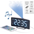Auvisio, auvisio Projektions-Radiowecker mit Curved-Display, Dual-Alarm & USB-Ladeport