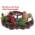 Britesta Handgefertigtes Weihnachts- & Adventsgesteck mit Teelicht-Halter, 23cm