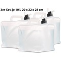 Semptec Urban Survival Technology Faltbare Wasserkanister mit Zapfhahn, 10 Liter, 3er-Set