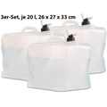 Semptec, Semptec Urban Survival Technology 3er-Set Faltbare Wasserkanister mit Zapfhahn, 20 Liter
