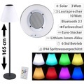 Lunartec, Lunartec Solar-LED-Stehleuchte, Lautsprecher, Bluetooth, 7 Farben, 50 lm, 2,4 W
