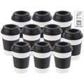 Pearl, Pearl 10er-Set Coffee-to-go-Becher, Deckel, 350 ml, doppelwandig, BPA-frei