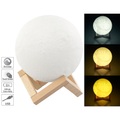 Lunartec Deko-Mond-Leuchte mit LED, Touchbedienung, Akku, 3 Farben, Ø 15 cm