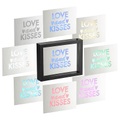 infactory Deko-Spiegel mit Glitzerschrift "Love and Kisses" und LED-Beleuchtung