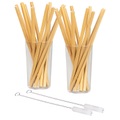 Rosenstein & Söhne, Rosenstein & Söhne 24 Bambus-Trinkhalme 220 mm, wiederverwendbar, mit Reinigungsbürste