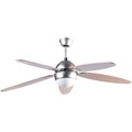 Sichler Haushaltsgeräte Grosser Deckenventilator VT-997 mit Holzflügeln & Beleuchtung, Ø 132 cm