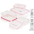 Rosenstein & Söhne 5in1 Glas XL-Frischhaltedosen-Set, 8-tlg, Clip-Deckel, -40 bis +400 C°