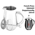 Rosenstein & Söhne Thermo-Kaffeebereiter, French-Press, Edelstahl, doppelwandig, 350 ml