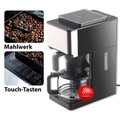 Rosenstein & Söhne, Rosenstein & Söhne Vollautomatische Filter-Kaffeemaschine, Kegelmahlwerk, Touch-Bedienung