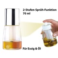 Rosenstein & Söhne, Rosenstein & Söhne Dekorative Essig- & Öl-Sprühflasche mit 2-Stufen-Sprüh-Funktion, 70 ml