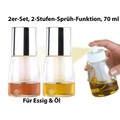 Rosenstein & Söhne, Rosenstein & Söhne Essig- & Öl- Sprühflasche mit 2-Stufen-Sprüh-Funktion, 70 ml, 2er-Set