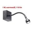 Lunartec LED-Bett- & Lese-Leuchte mit Schwanenhals, Wandmontage, 1 W, warmweiss