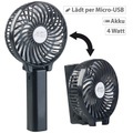 Pearl, Pearl Zusammenklappbarer 2in1-Akku-Hand- & Tisch-Ventilator, USB, 4 Watt