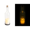 Lunartec Deko-Glasflasche mit LED-Kerze und beweglicher Flamme, Timer