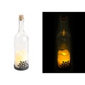 Lunartec, Lunartec Deko-Glasflasche mit LED-Kerze, bewegliche Flamme, Schneeflocken-Motiv
