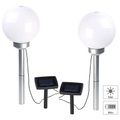 Lunartec 2er-Set Solar-LED-Leuchtkugeln, rotierender Effekt, Erdspiess, Ø 20 cm