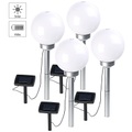 Lunartec 4er-Set Solar-LED-Leuchtkugeln, rotierender Effekt, Erdspiess, Ø 20 cm
