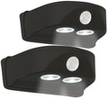 Luminea 2er-Set LED-Türleuchten, Bewegungs-/Lichtsensor, 0,4 W, 50 lm, schwarz