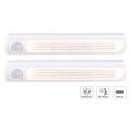 Luminea 2er-Set LED-Schrankleuchte, PIR- & Lichtsensor, 0,6 W, 25 Lm, 6000 K
