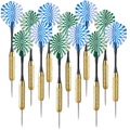 Playtastic, Playtastic 12er-Set Messing-Dartpfeile mit Stahlspitze, 50 Flügel, 100 Gummiringe