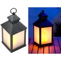 Lunartec LED-Laterne mit realistischem Flammenspiel und Timer, schwarz