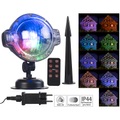 Lunartec, Lunartec LED-Kugellampe mit Schneefall-Effekt und Timer, weiss + RGB, IP44