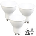 Luminea 3er-Set LED-Spot GU10, Lichtsensor, tageslichtweiss 6000 K, 5 W, 300 lm