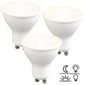 Luminea 3er-Set LED-Spot GU10, Lichtsensor, warmweiss 3000 K, 5 Watt, 300 Lumen