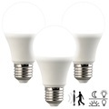Luminea 3er-Set LED-Lampen mit Lichtautomatik, Radarsensor, 806 lm, E27, weiss