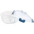 Rosenstein & Söhne Glas-Frischhaltedose mit 3 Kammern, Klick-Deckel, -20 bis 520 °C, rund