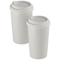 Rosenstein & Söhne, Rosenstein & Söhne 2 Coffee-to-go-Becher aus Keramik, Silikondeckel, 250 ml, doppelwandig