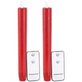 Britesta LED-Stabkerze mit beweglicher Flamme und Fernbedienung, rot, 2er-Set