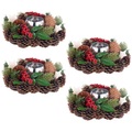 Britesta 4er-Set Weihnachts- & Adventsgesteck, handgefertigt, 23 cm