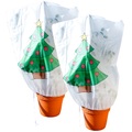 infactory 2er-Set Winterschutz-Haube "Weihnachtsbaum" für Pflanzen, 110 x 120 cm