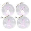 Lunartec Mundgeblasene LED-Glas-Ornamente in Kugelform, 4er-Set