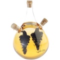Cucina di Modena Mundgeblasener Glas Essig- & Ölspender, drei getrennten Kammern, 500ml