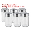 Rosenstein & Söhne Stilvolles Gewürzstreuer-Set aus Glas, 6-teilig