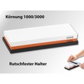 TokioKitchenWare Doppel-Wasser-Schleifstein mit rutschfestem Halter, Körnung 1000/3000