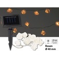 Lunartec, Lunartec Solar-LED-Lichterkette mit 10 weissen Rosen, warmweiss, IP44, 1 m