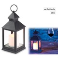 Lunartec, Lunartec Laterne mit flackernder LED-Kerze und Timer, Batteriebetrieb, schwarz